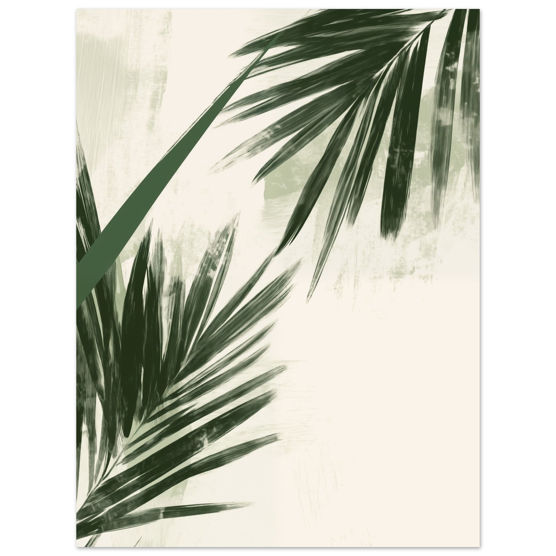 Tropische Harmonie – Minimalistische Palmblätter Poster 30x40 cm - Pixara