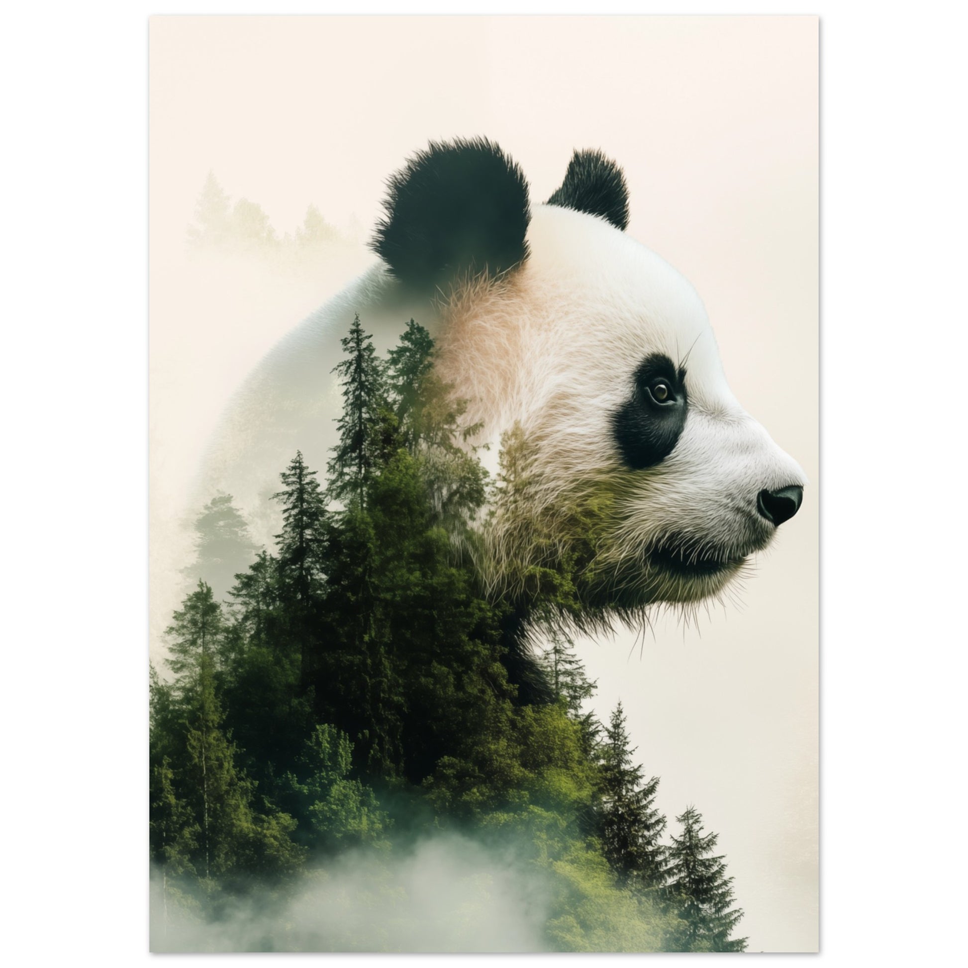 Doppelbelichtung Panda 50x70 cm - Pixara