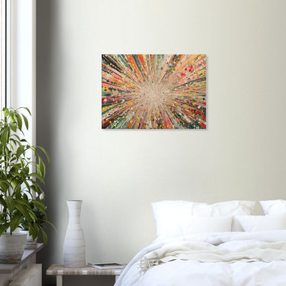 Farbenexplosion - Kunstwerk der Freude Leinwand 50x70 cm - Pixara