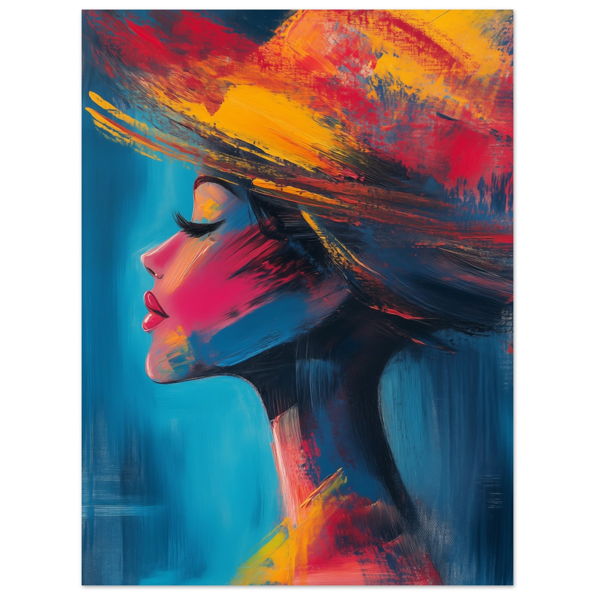 Abstrakte Eleganz in lebendigen Farben Poster 30x40 cm - Pixara