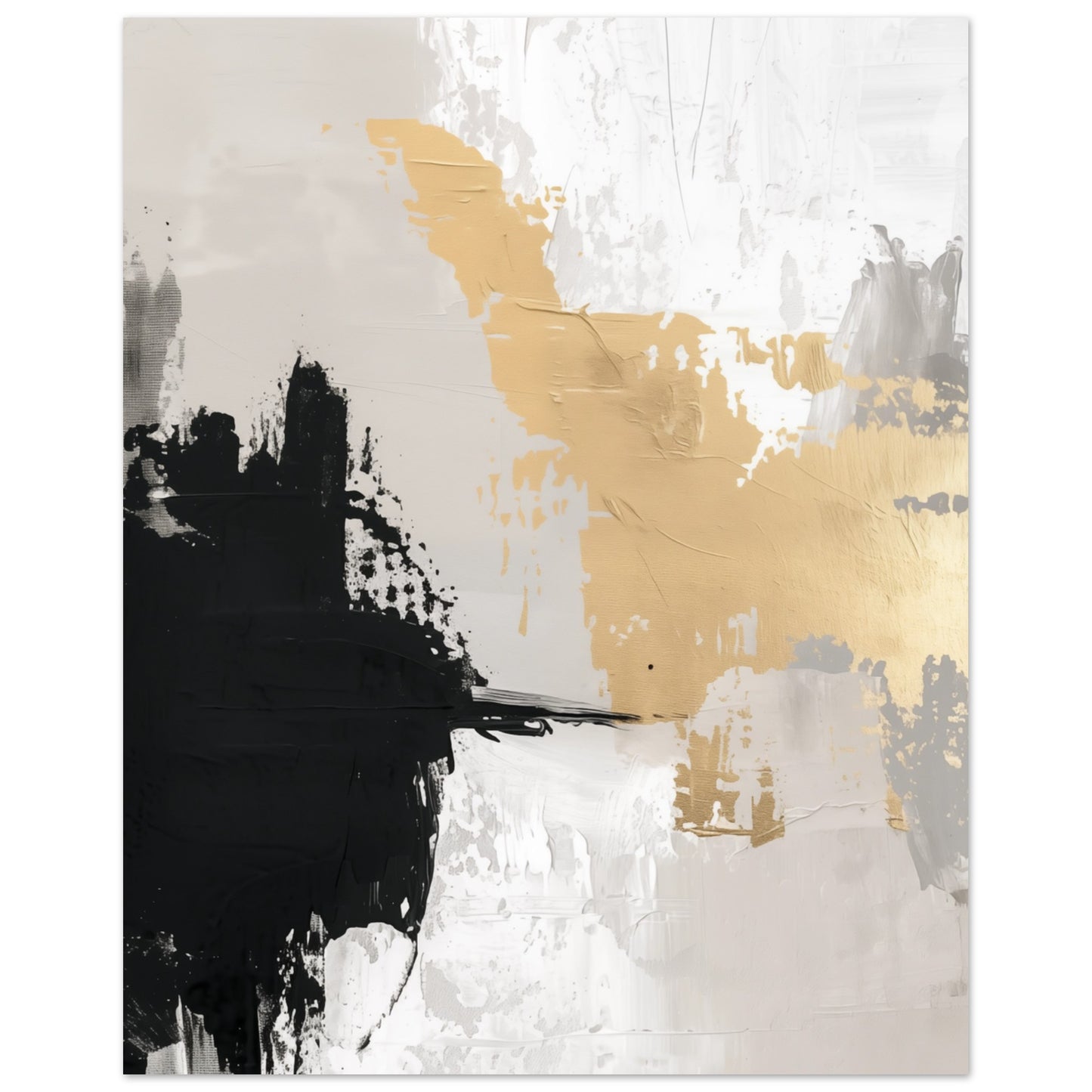 Golden Brushstroke Harmony 20x25 cm Poster - Pixara