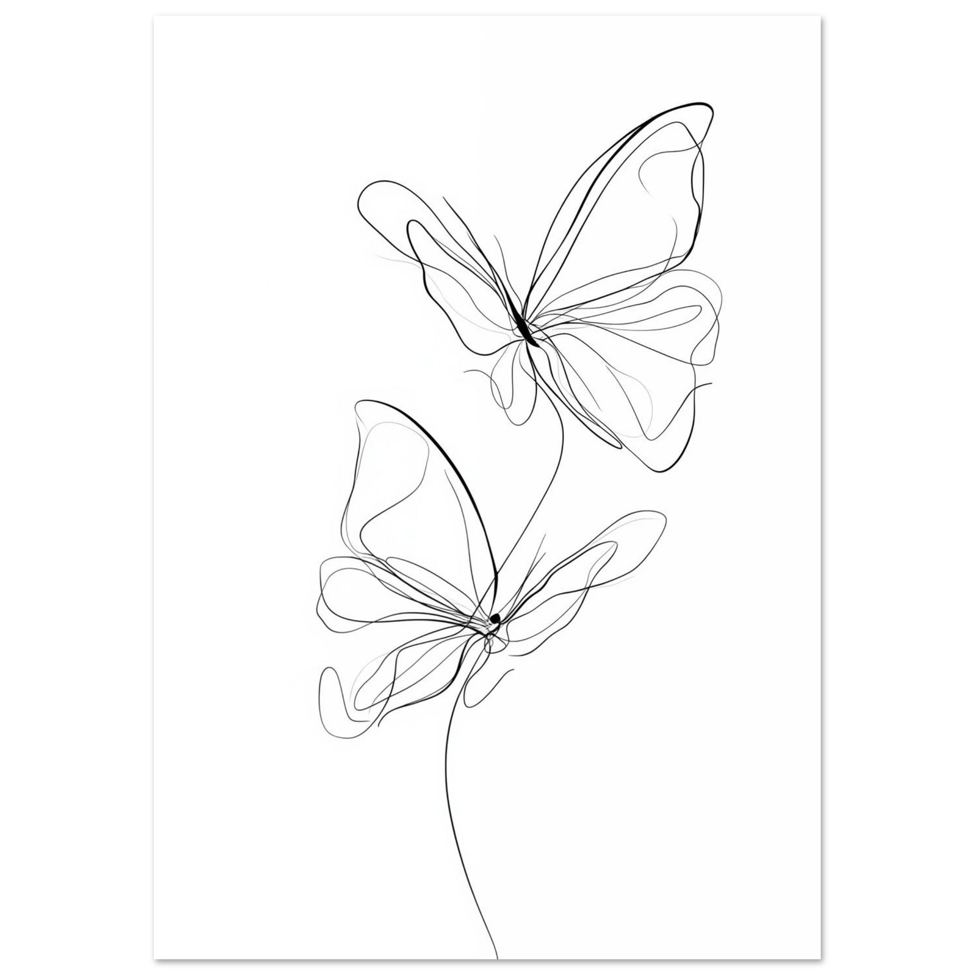 Federleicht – Schmetterlinge in Linie Poster 21x29.7 cm - Pixara