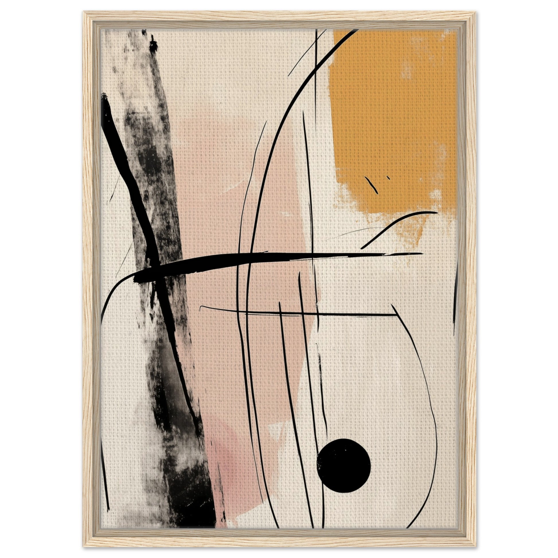 Abstrakte Linienkunst | Gerahmte Leinwand Holzrahmen 50x70 cm - Pixara