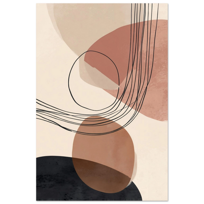 Modern Shapes II – Abstrakte Balance in warmen Tönen Poster 60x90 cm - Pixara