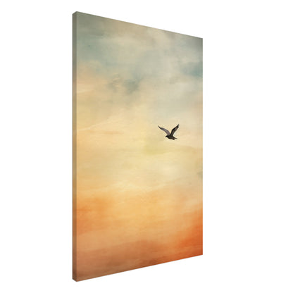 Flug in den Sonnenuntergang Leinwand 60x90 cm - Pixara