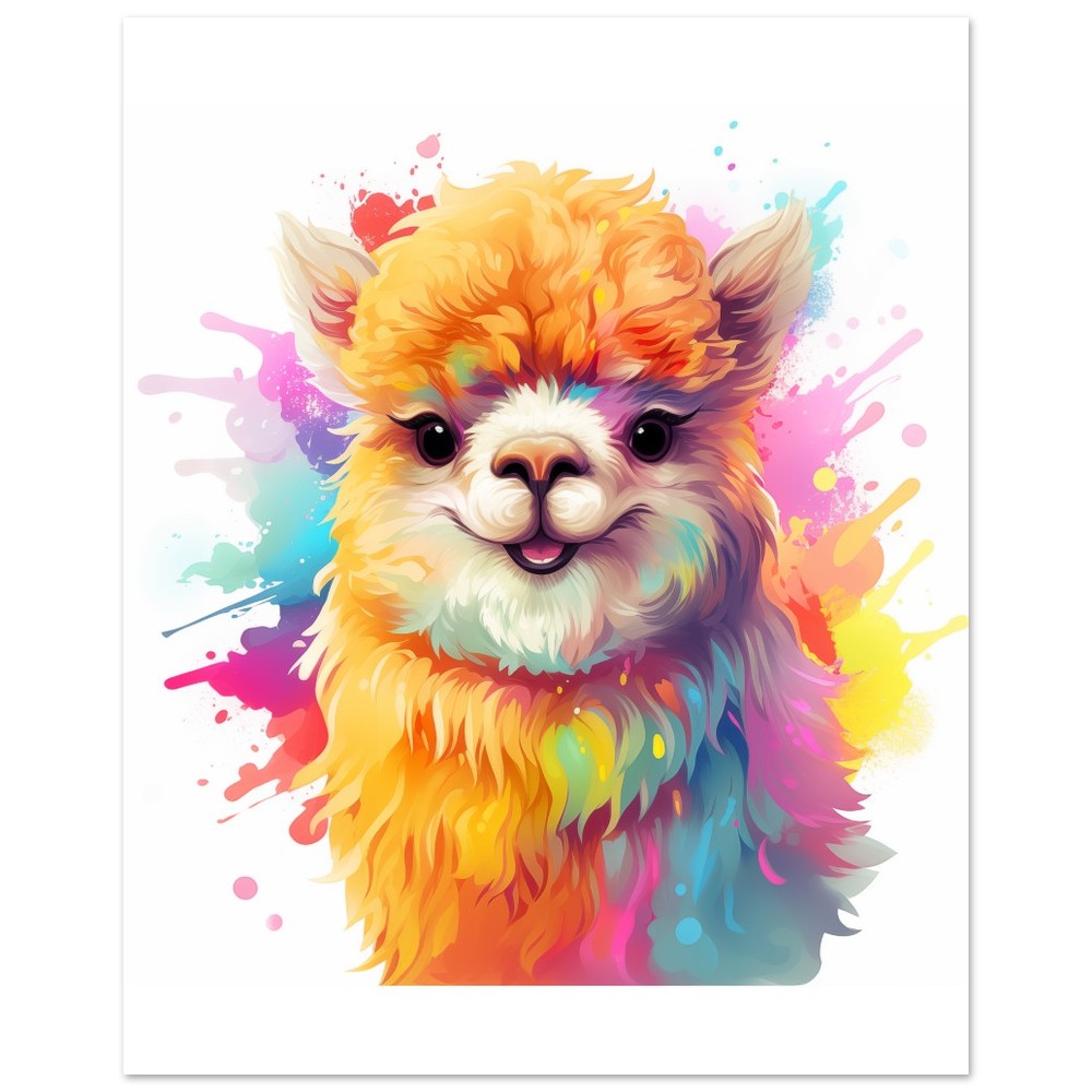 Alpaka "Alfie" Poster 20x25 cm - Pixara