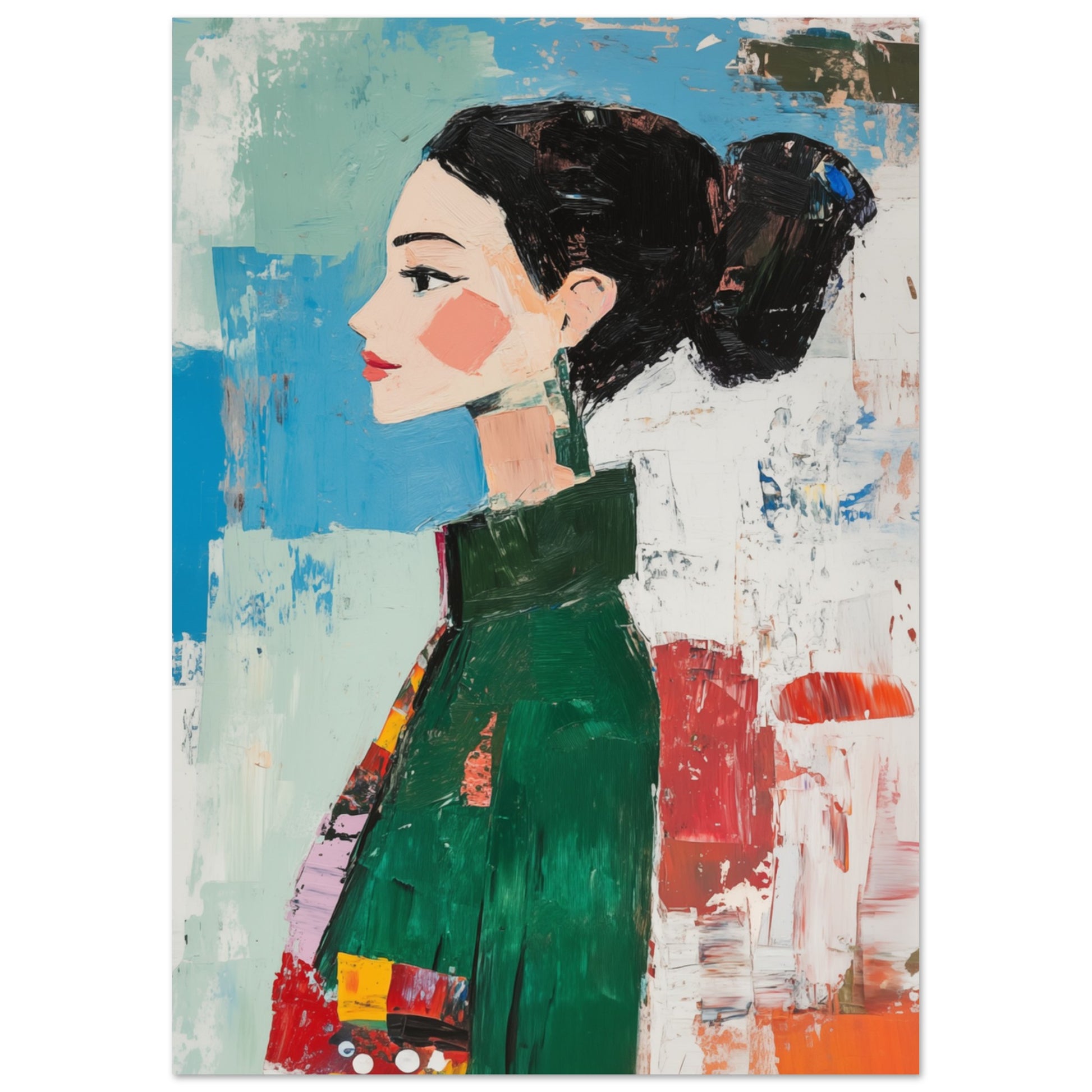 Abstraktes modernes Porträt Poster A4 21x29.7 cm - Pixara