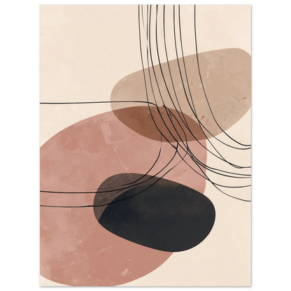 Abstrakte Formen – Balance in Rosé und Beige Poster 30x40 cm - Pixara