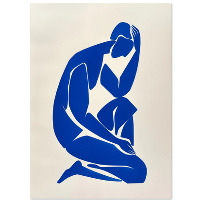 Stille Figur in Blau Poster 13x18 cm - Pixara