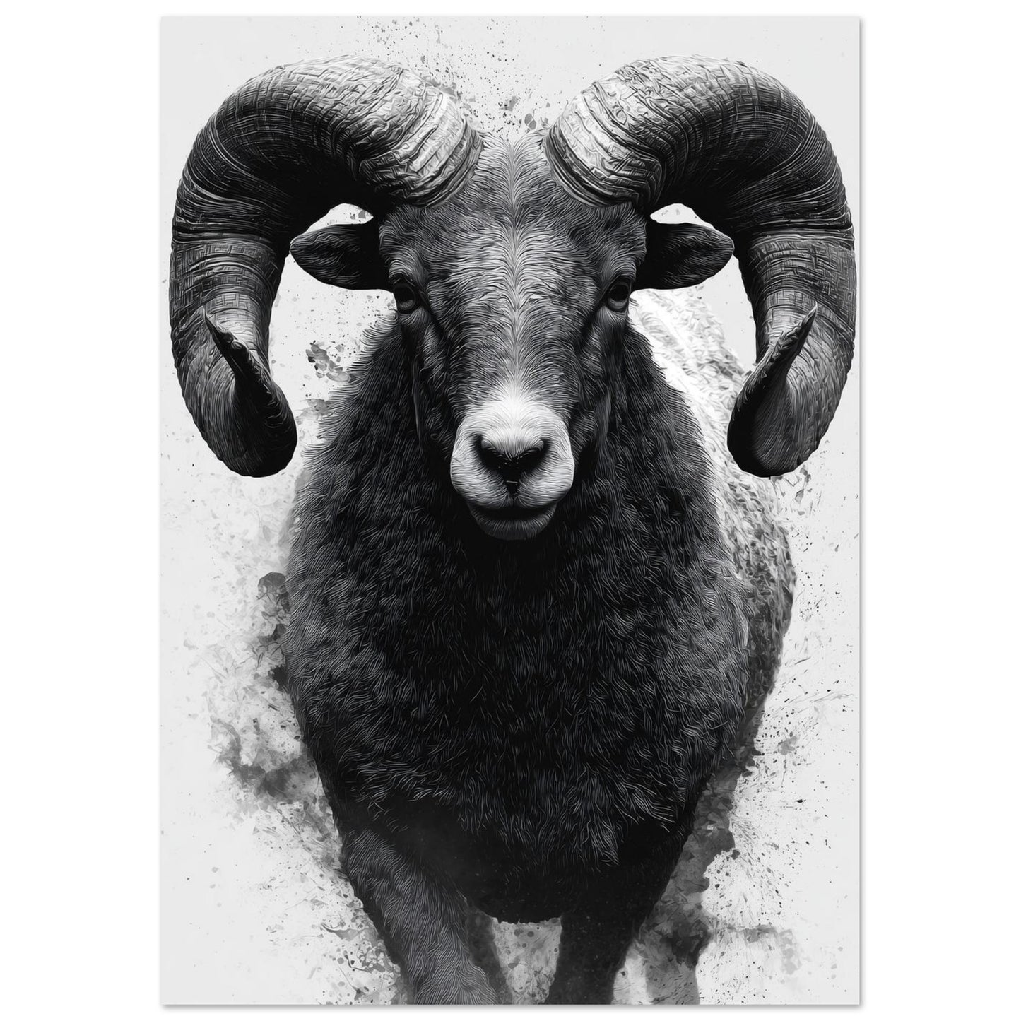 Widder – Schwarzweiß Fine-Art Porträt 21x29.7 cm - Pixara