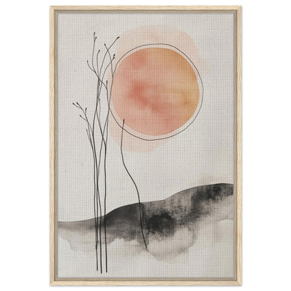 Sonnenaufgang in Stille | Gerahmte Leinwand 60x90 cm Holzrahmen - Pixara