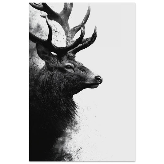 Hirsch – Schwarzweiß Fine-Art Porträt 60x90 cm - Pixara
