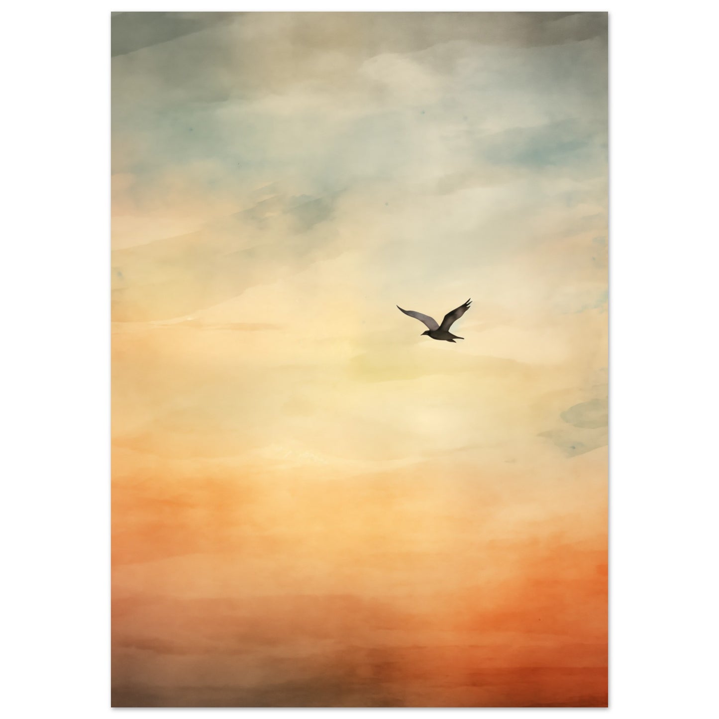 Flug in den Sonnenuntergang Poster 50x70 cm - Pixara