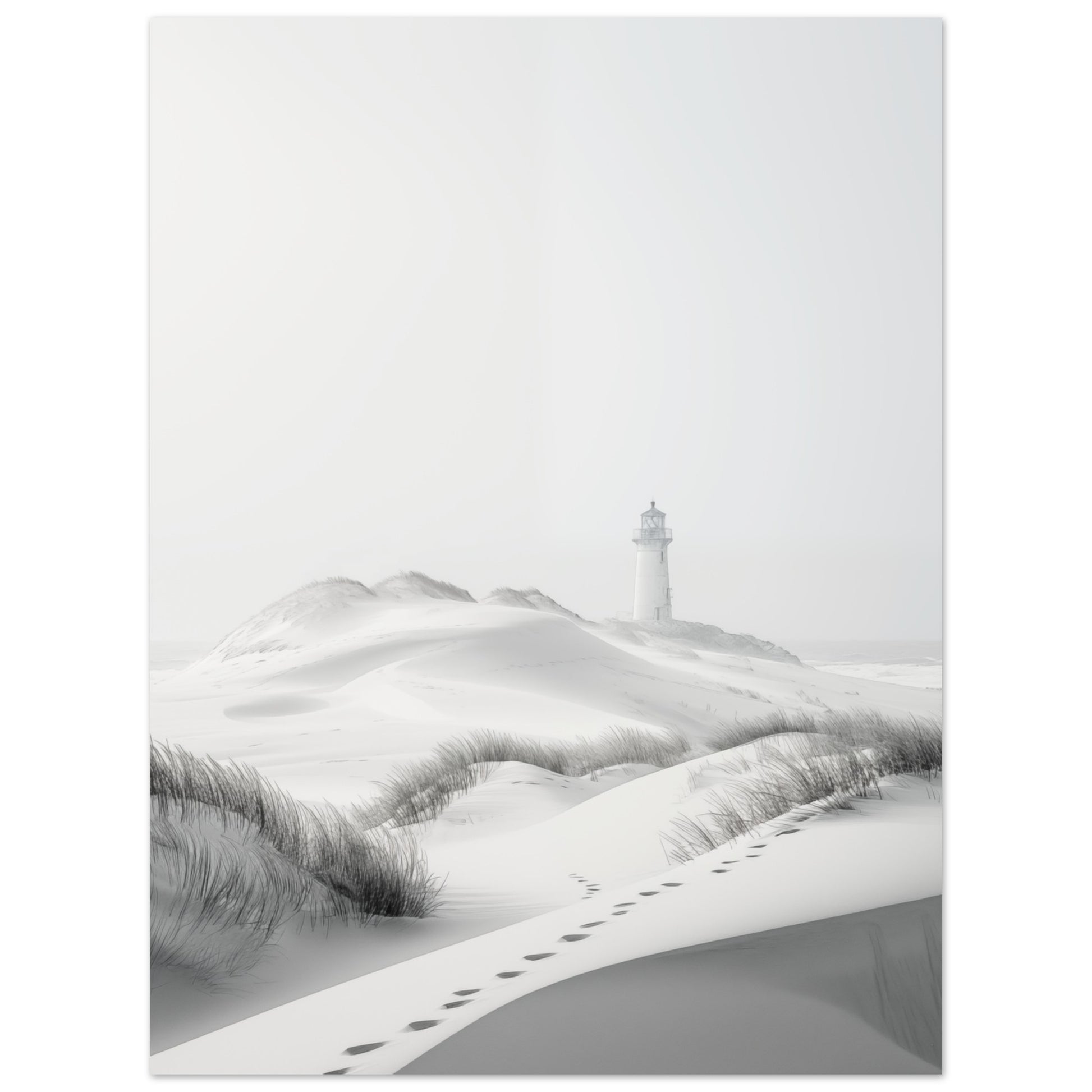 Leuchtturm in den Dünen Poster 30x40 cm - Pixara
