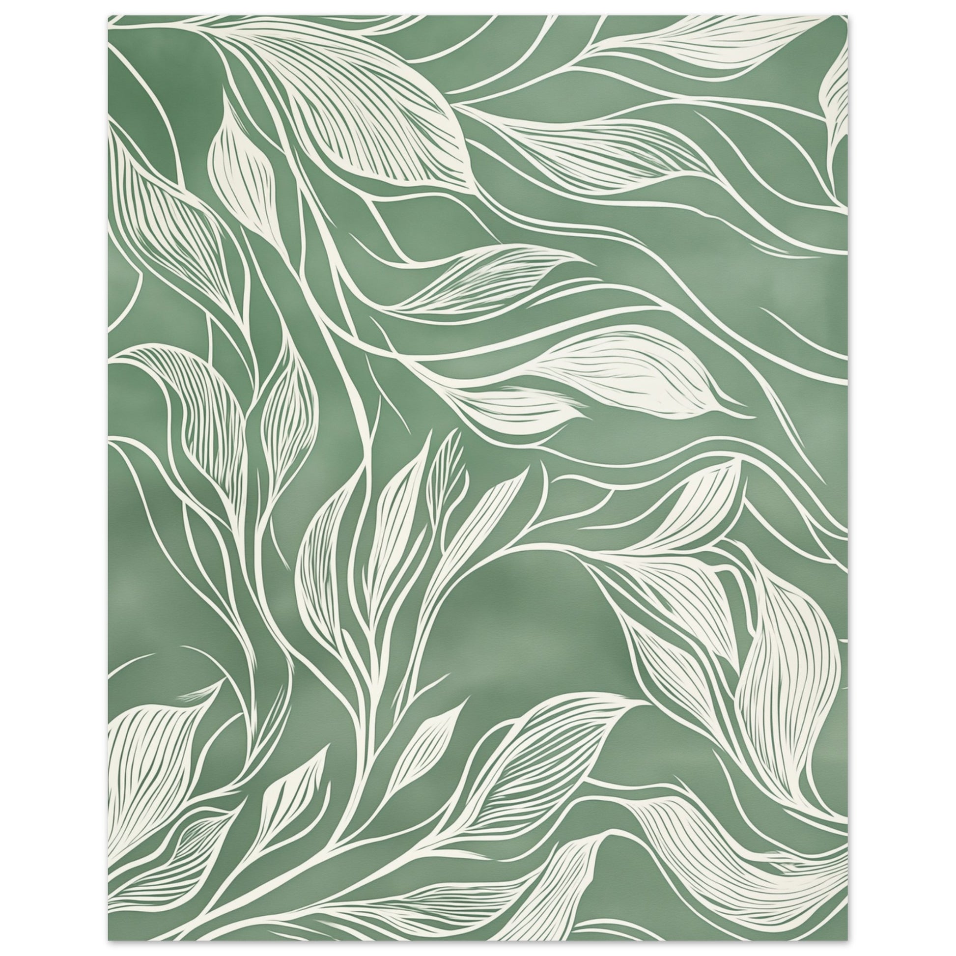 Fließende Eleganz – Abstrakte botanische Linienkunst Poster 20x25 cm - Pixara