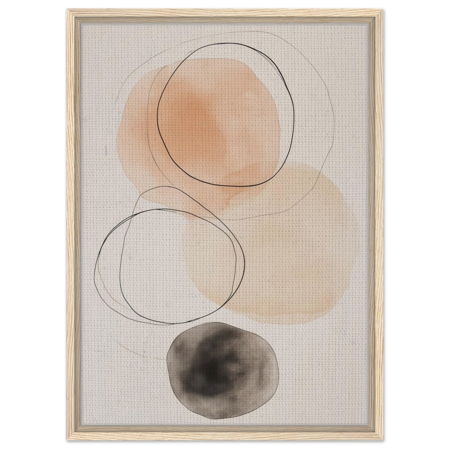 Balance der Kreise | Gerahmte Leinwand Holzrahmen 50x70 cm - Pixara