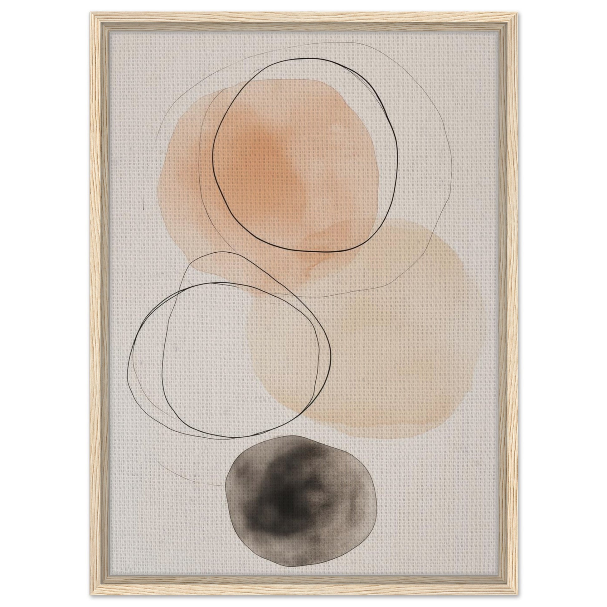 Balance der Kreise | Gerahmte Leinwand Holzrahmen 50x70 cm - Pixara