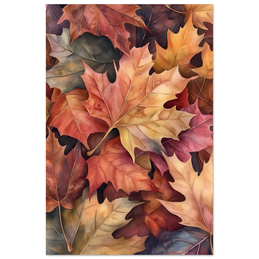 Herbstlaub in Aquarell Poster 60x90 cm - Pixara