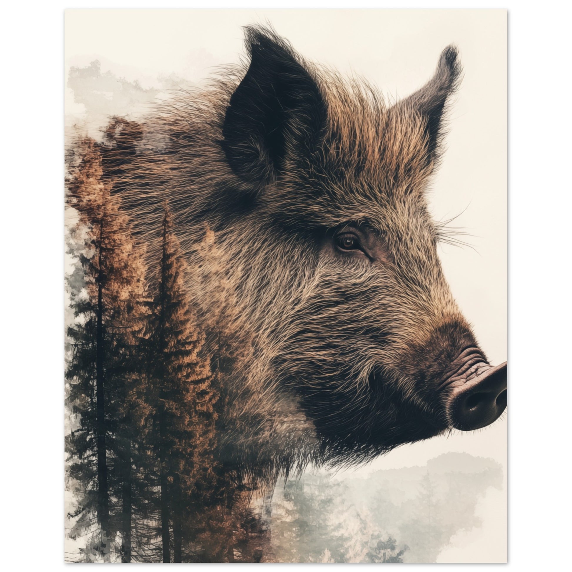 Doppelbelichtung Wildschwein 20x25 cm - Pixara