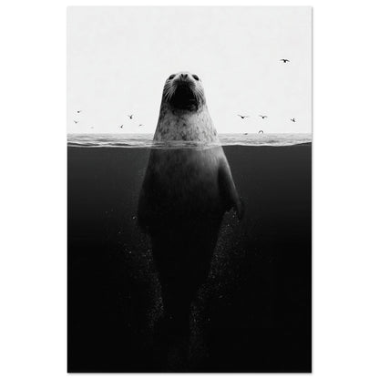 Robbe im Meer – Stille unter der Oberfläche 60x90 cm - Pixara
