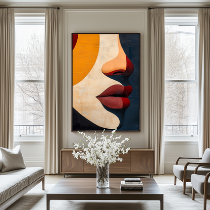 Abstract Geometry of a Face | Framed Canvas