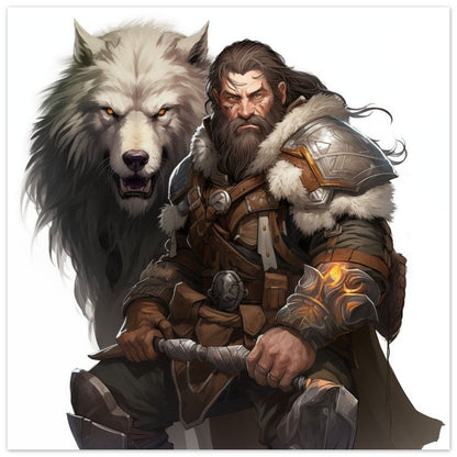 "Bjorn Schneezahn" Jäger des Frostrudels Poster 50x50 cm - Pixara