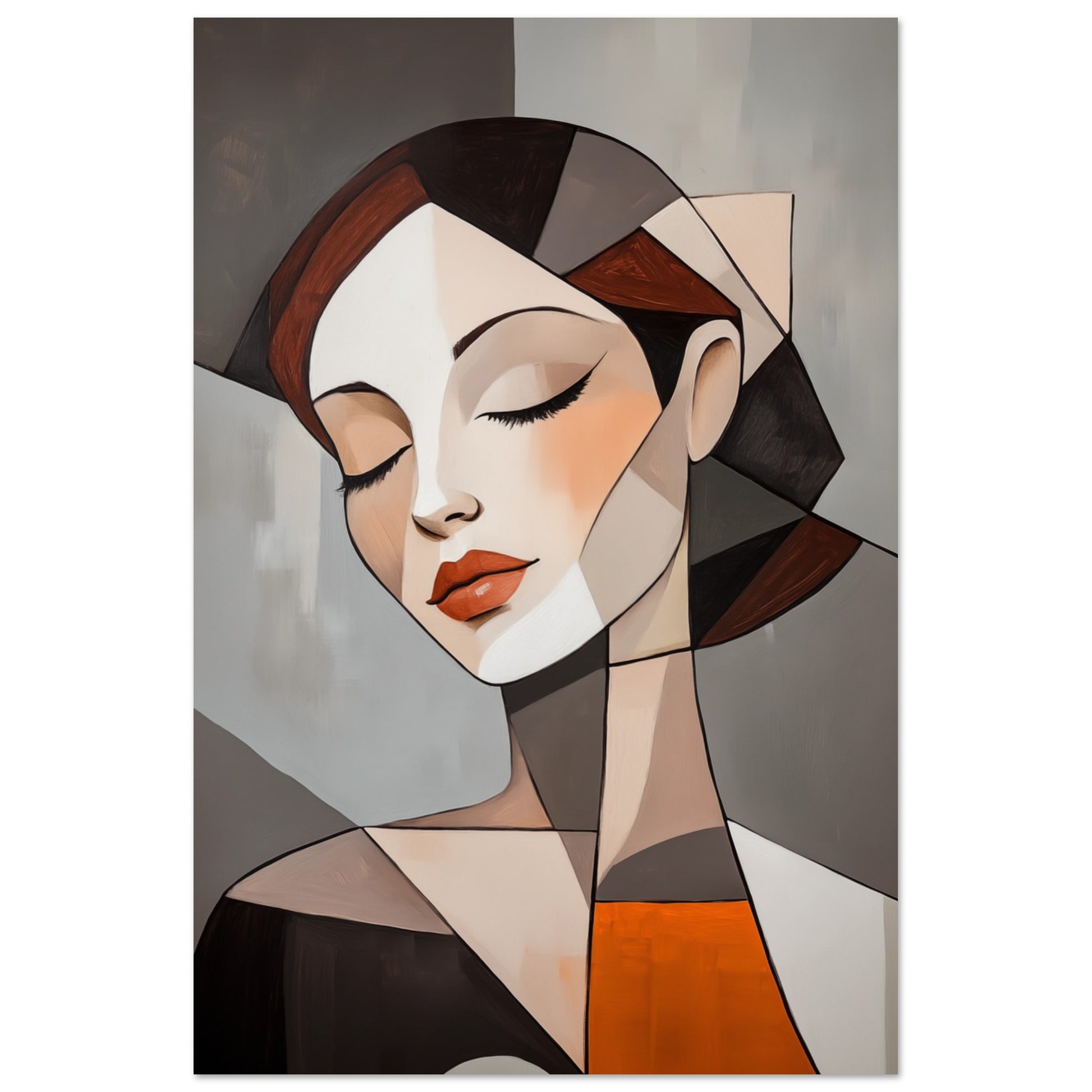 Geometrisches Porträt einer Frau Poster 60x90 cm - Pixara