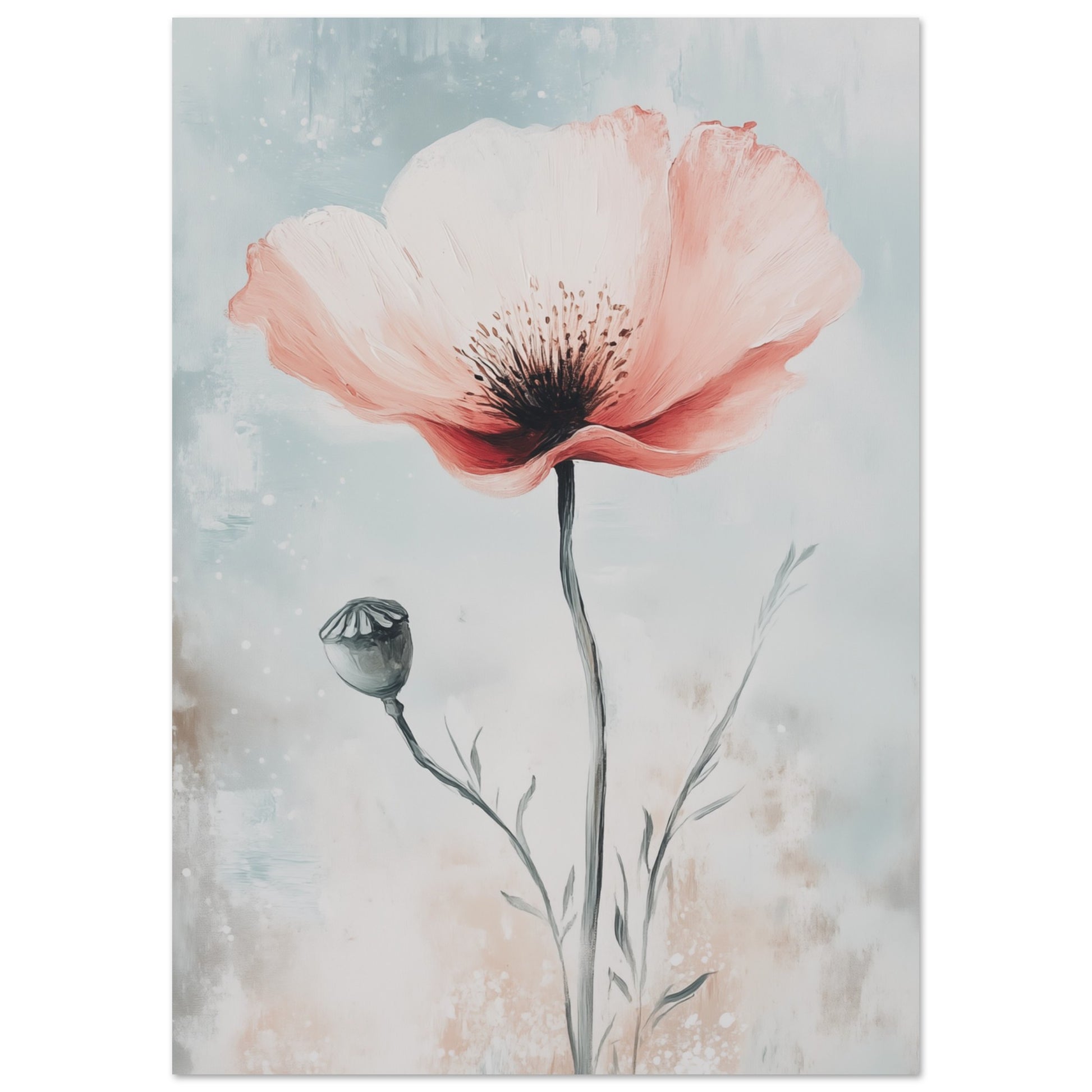 Mohnblume in sanften Farben Poster A4 21x29.7 cm - Pixara