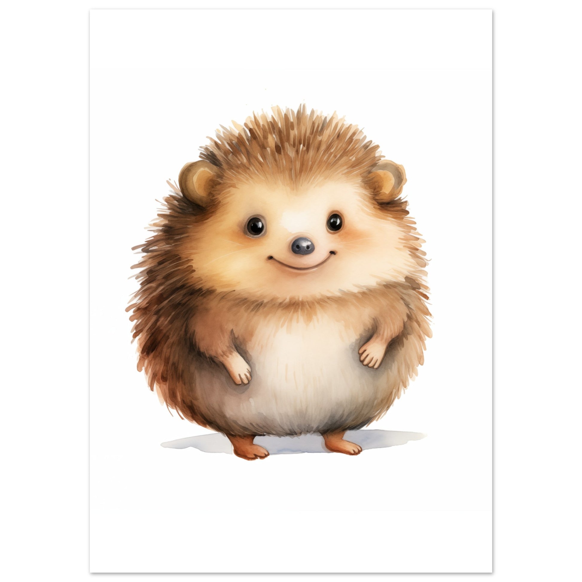 Poster „Igel "Hugo"“ mit niedlicher kleiner Igel mit rundem Körper und sanftem Gesicht, 50x70 cm