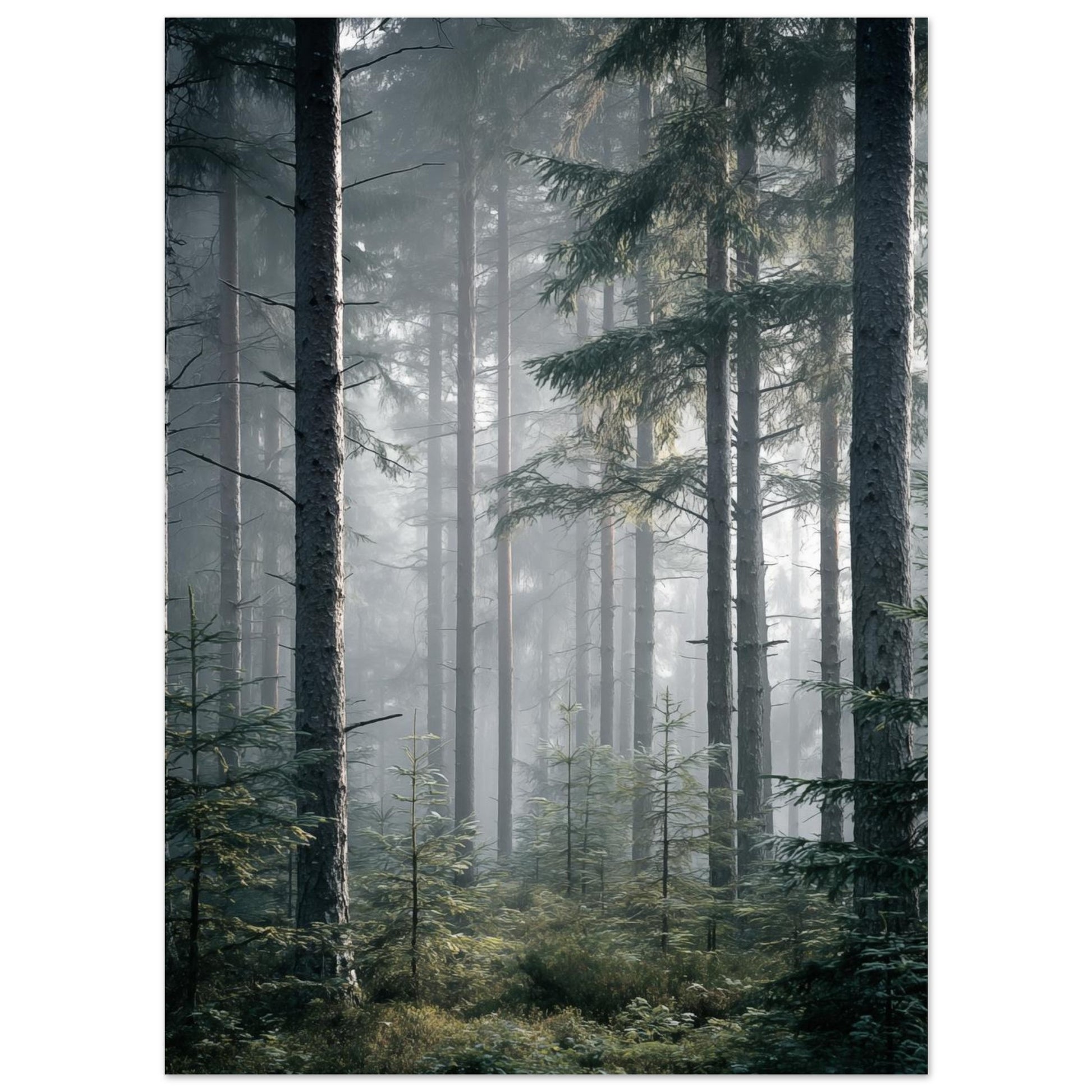 Morgennebel im Wald 13x18 cm - Pixara