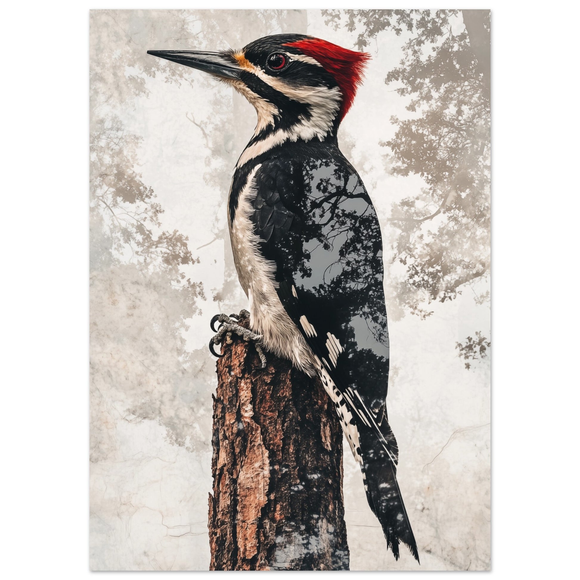 Doppelbelichtung Specht 50x70 cm - Pixara