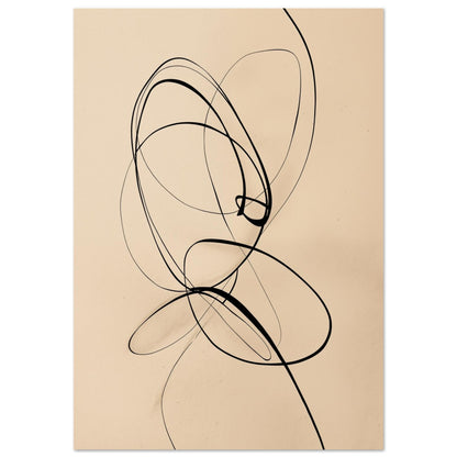 Tanz der Linien – Abstrakte Bewegung in Minimalismus 70x100 cm - Pixara