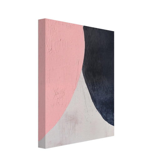 Leinwand „Farben der Ruhe“ mit abstrakte geometrische Flächen in Altrosa, Anthrazit und Creme, 20x25 cm