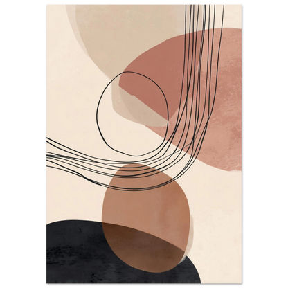 Modern Shapes II – Abstrakte Balance in warmen Tönen Poster 70x100 cm - Pixara