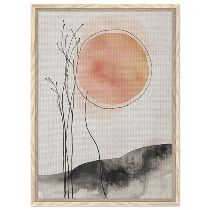 Sonnenaufgang in Stille | Gerahmte Leinwand 50x70 cm Holzrahmen - Pixara