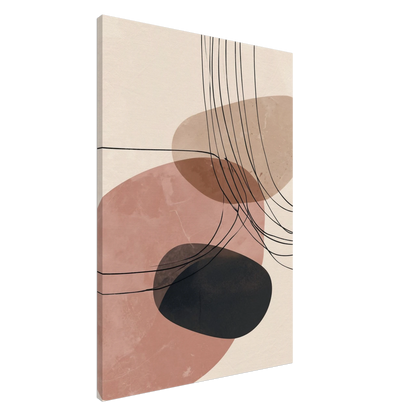 Abstrakte Formen – Balance in Rosé und Beige Leinwand 70x100 cm - Pixara