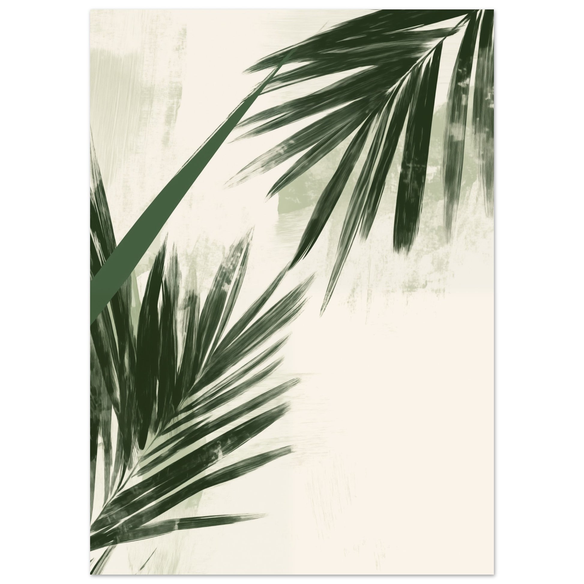 Tropische Harmonie – Minimalistische Palmblätter Poster 50x70 cm - Pixara