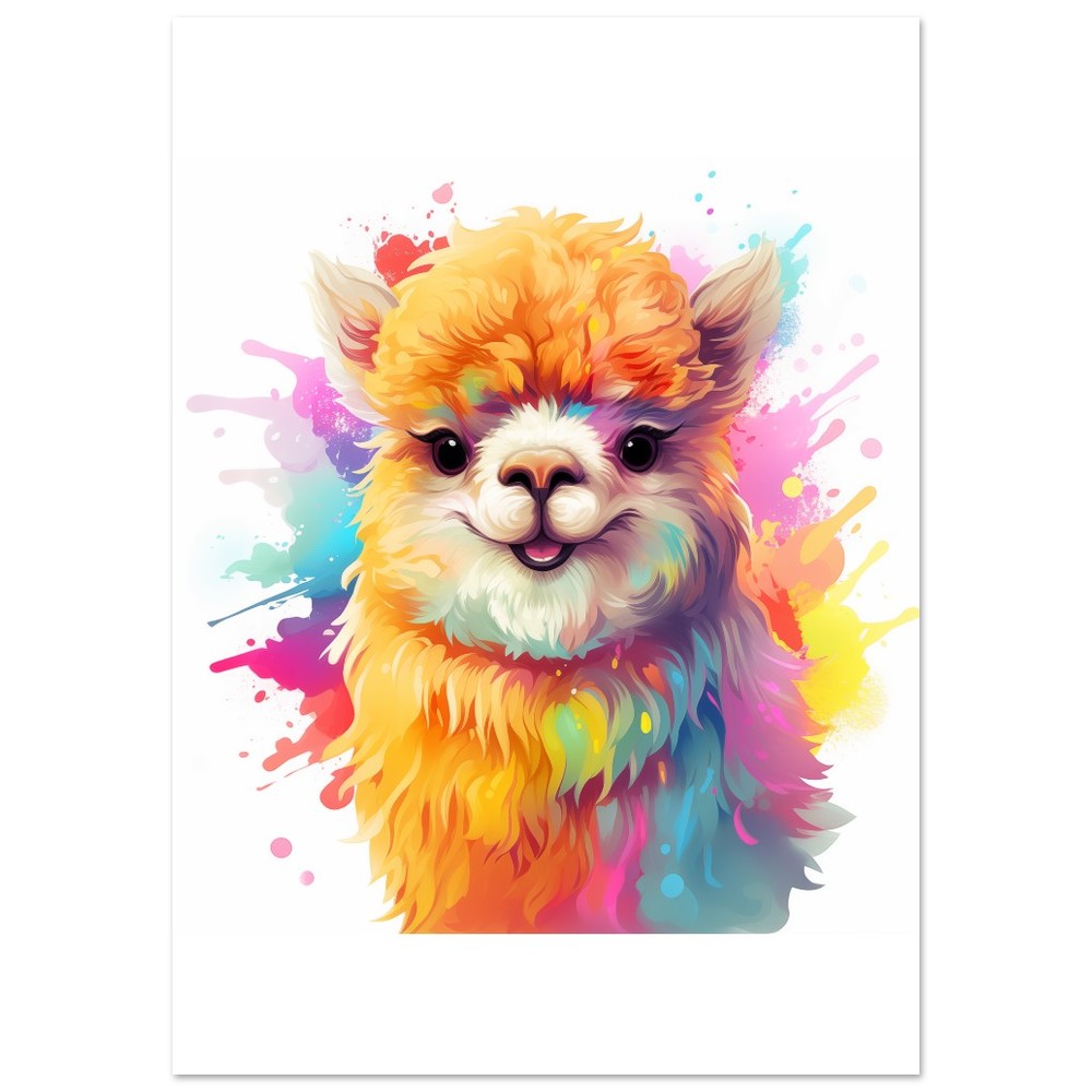 Alpaka "Alfie" Poster A4 21x29.7 cm - Pixara