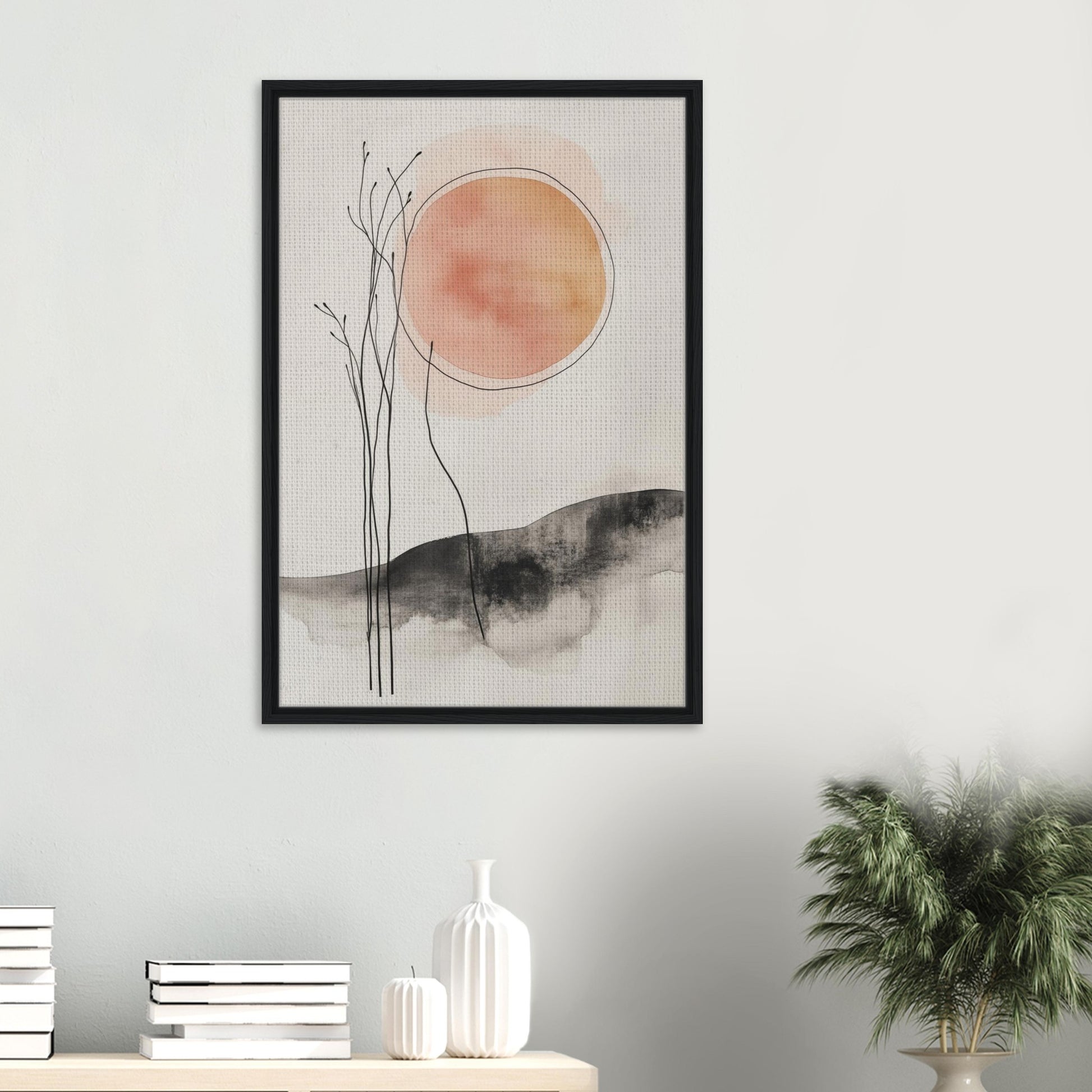 Sonnenaufgang in Stille | Gerahmte Leinwand - Pixara