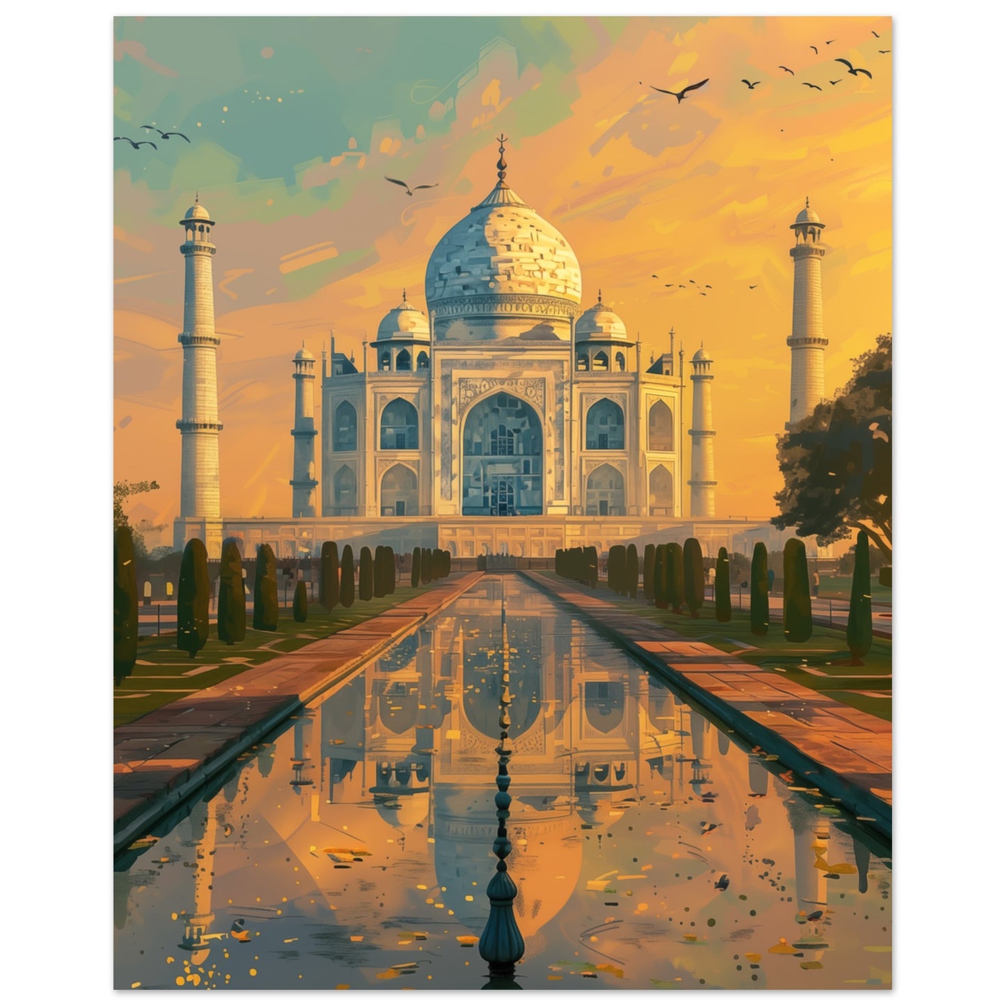 Taj Mahal in der Morgendämmerung 20x25 cm - Pixara