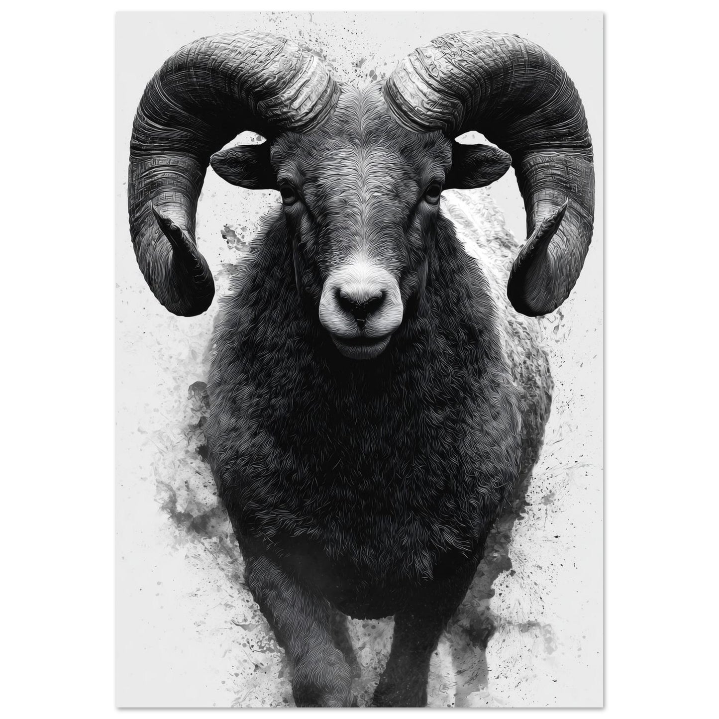Widder – Schwarzweiß Fine-Art Porträt 70x100 cm - Pixara