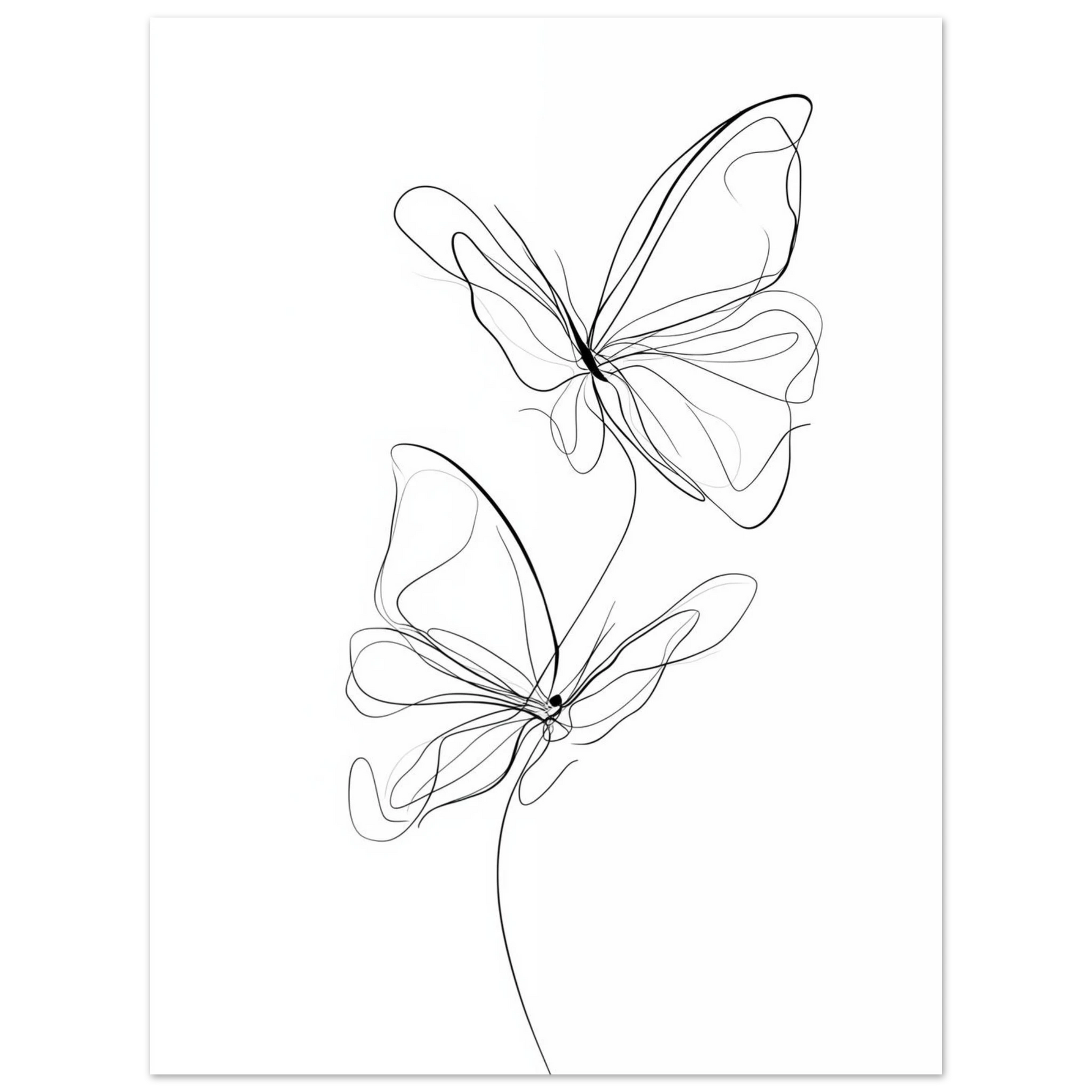 Federleicht – Schmetterlinge in Linie Poster 30x40 cm - Pixara
