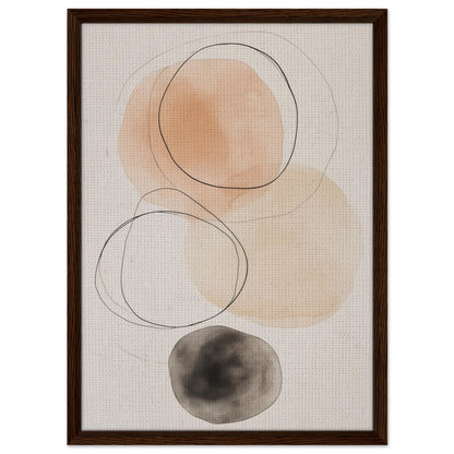 Balance der Kreise | Gerahmte Leinwand Rahmen aus dunklem Holz 50x70 cm - Pixara