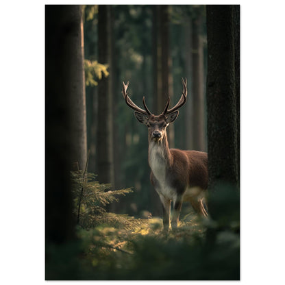 Edelhirsch im Morgenlicht 21x29.7 cm - Pixara