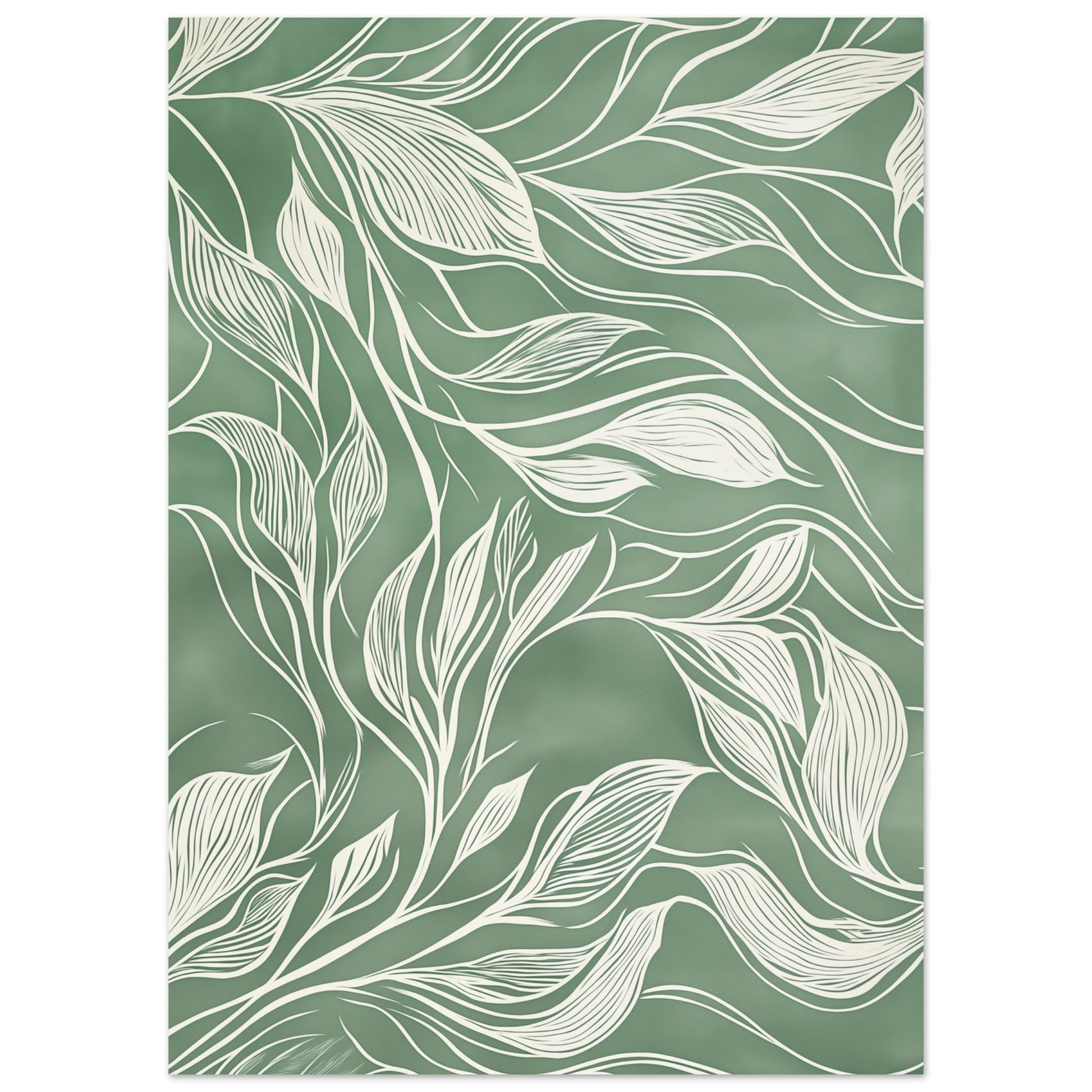 Fließende Eleganz – Abstrakte botanische Linienkunst Poster 50x70 cm - Pixara