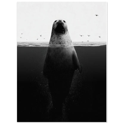 Robbe im Meer – Stille unter der Oberfläche 30x40 cm - Pixara