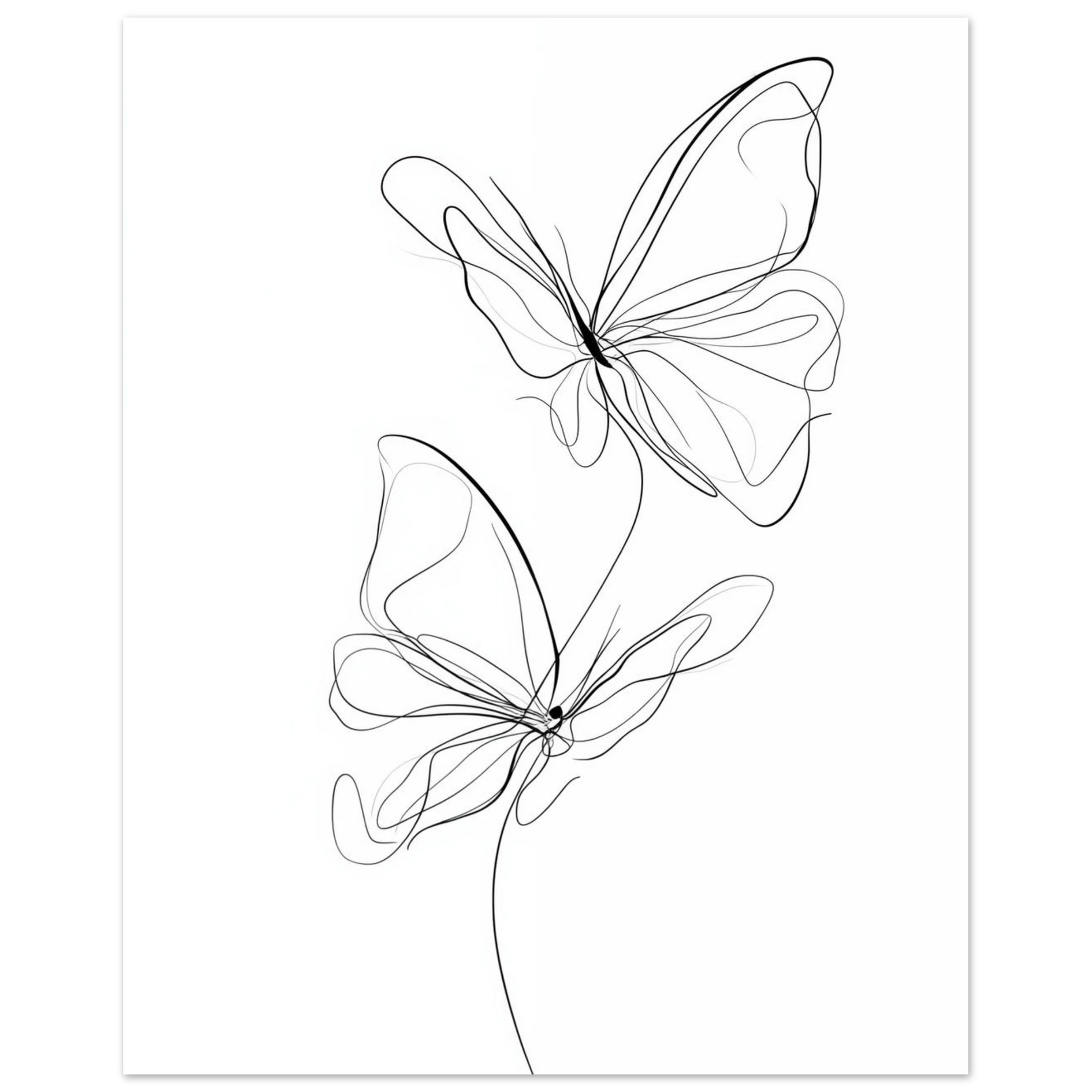Federleicht – Schmetterlinge in Linie Poster 20x25 cm - Pixara