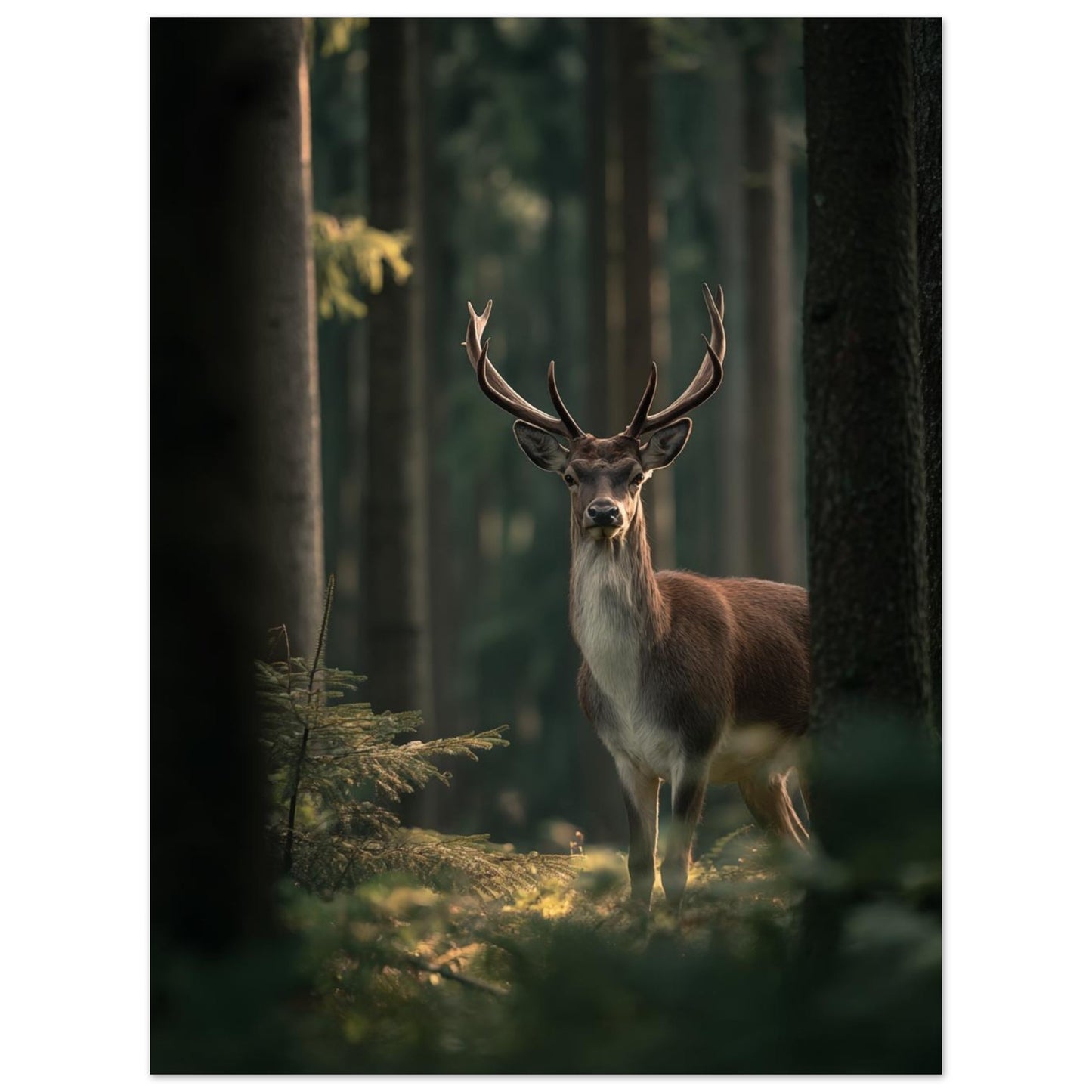 Edelhirsch im Morgenlicht 30x40 cm - Pixara