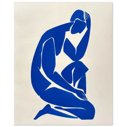 Stille Figur in Blau Poster 20x25 cm - Pixara