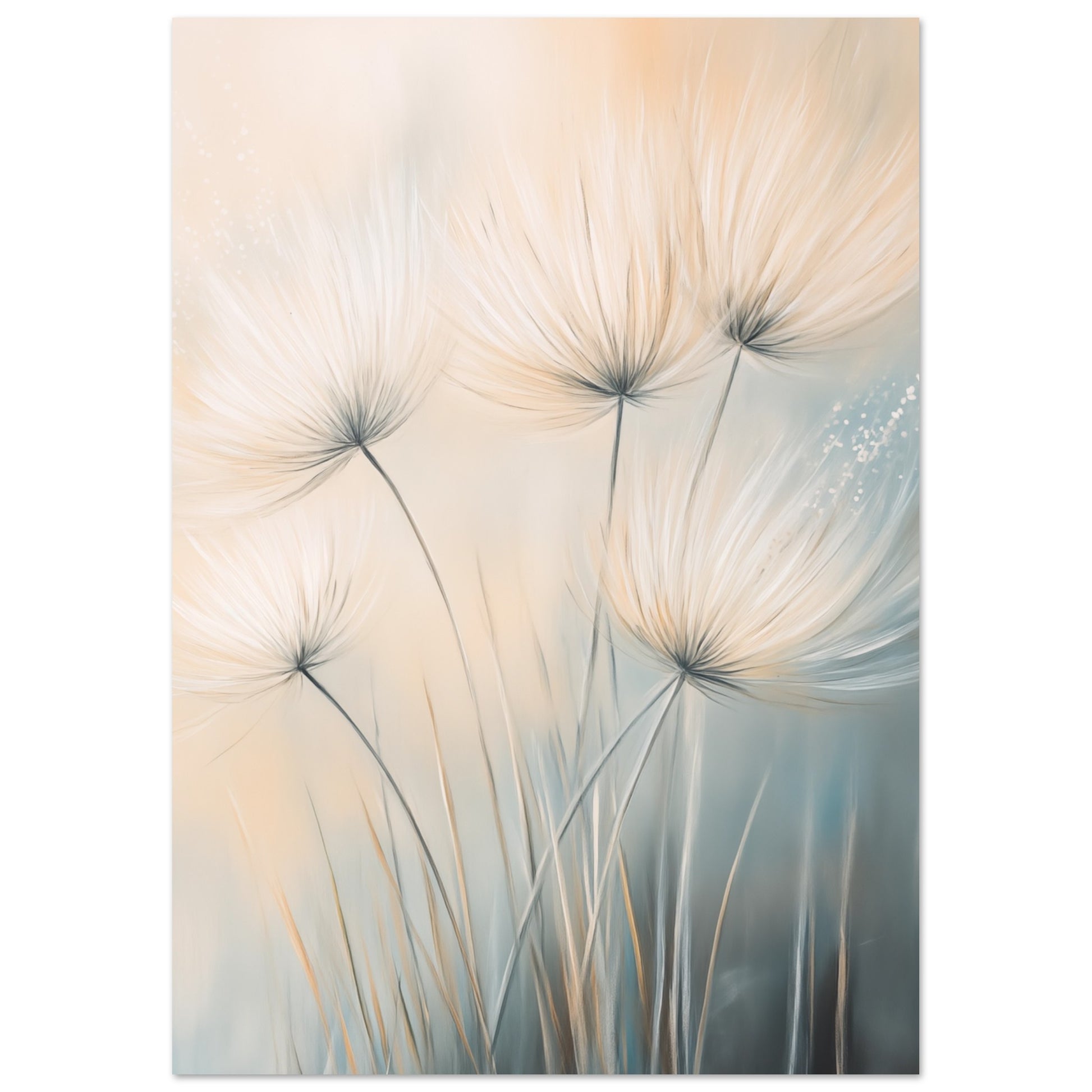 Sanfte Pusteblumen im Wind Poster A4 21x29.7 cm - Pixara